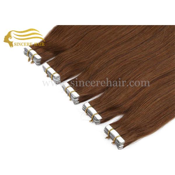 55 CM 2.5 Gram STW Tape In Hair Extensions for sale, 22" Straight Brown Doulble Sided Tape Remy Hair Extensions For Sale