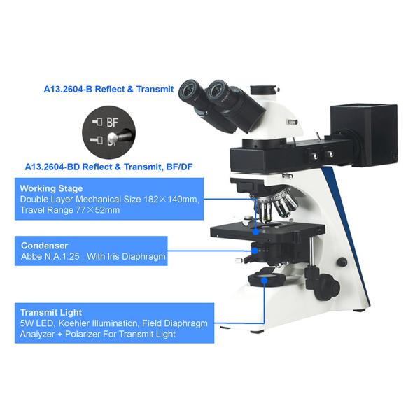 OPTO-EDU A13.2604-A Metallurgical Microscope, Reflect Light