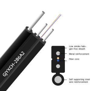 2 Core FTTH Drop Cable Self Support G.657A2 3 Steel Wire LSZH GJYXCH