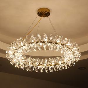 Modern Diameter 80cm Height 30cm Round Hanging Crystal Chandelier