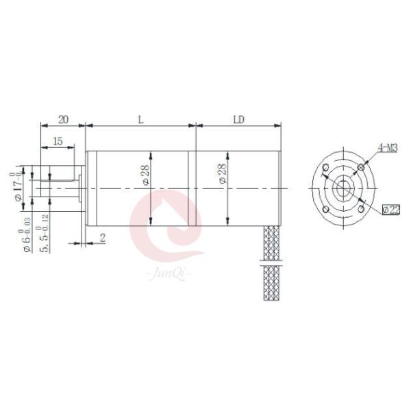 28JN30K 28mm BLDC Planetary Gear Motor 24V 3.0N.M For Electric Bicycle