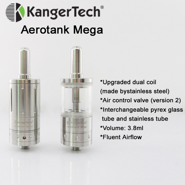 Kanger aerotank mega clearomizer with Airflow control and double Bottom Dual