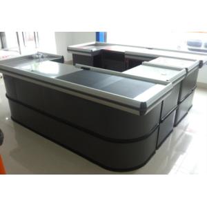 Metal Checkout Desk , Checkout Cashier Counter With Motor Belt For Fast Food