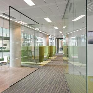 Cheap Modern Modular Soundproof Frameless clear Tempered Office Glass Partition Wall for sale