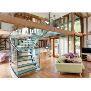 Cheap U Channel Curved Deck Stairs Designs Glass Railings System Screw Bolted Installation for sale