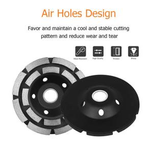 Black 5 Inch 125mm Double Row Diamond Cup Wheel Sintered