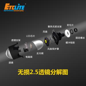 Biled Canbus 2.5 Led Projector Lens 70W 5500K Headlight Bi H4 Led Projector Lens