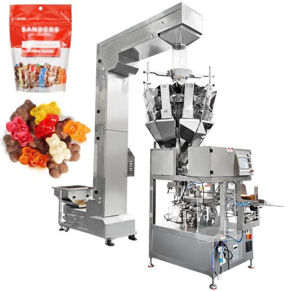 Fully Automatic Chocolate Gummy Candy Packing Machine Snacks Premade Bag Packing