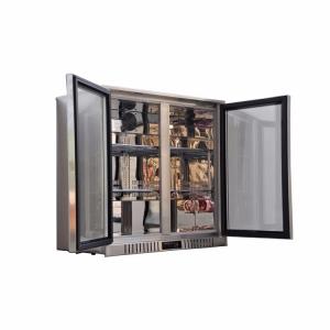 850/900mm Height 198/208L LED Lighting Folding Doors Mini Display Fridge,Back