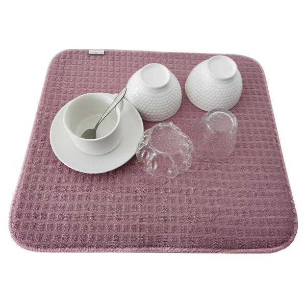 100% Microfiber Printed Kitchen Dish Drying Mat Polyester