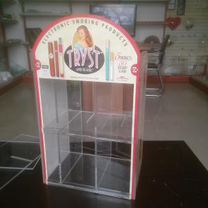 Clear Acrylic Shelves Counter Top Display Stand With Locked Door And Customer