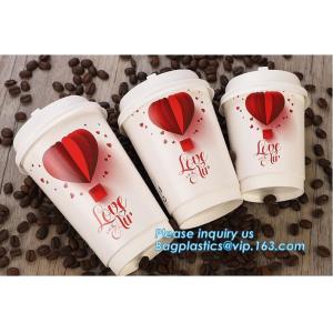 Disposable Insulated Ripple Hot Coffee Paper Cup with Cappuccino Lids,Custom