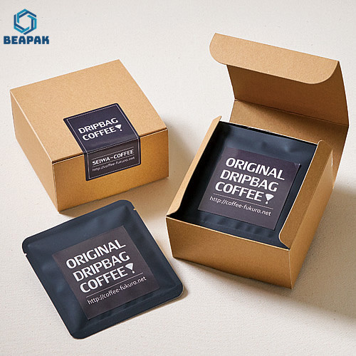 Custom Printed Side gusset flat bottom custom printed drip coffee bean packaging bag with valve