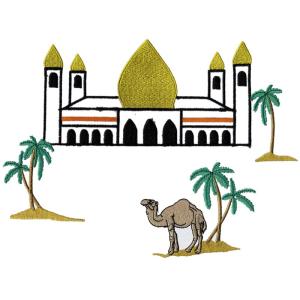 Cheap Embroidery Digitizing Services punching camel desert coconut tree WAL9C03 for sale