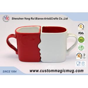 Cheap Eco Friendly Mugs Handle Mug Couples Coffee Mugs Lover Cup DIY Available Red White for sale