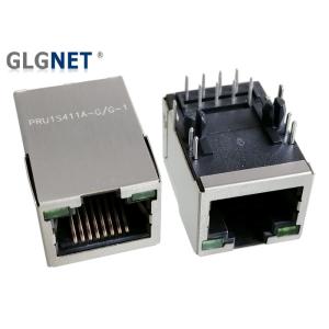 Cheap 10/100 Base-T Magnetic Ethernet Connector Modular Jack Tab Up With LED DIP Mounting for sale