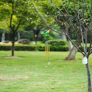 LED Solar Powered Wind Chime Multicolor Metal Solar Yard Ornaments