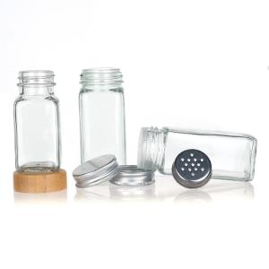 120Ml 90Ml Glass Spice Jars With Shaker Pour Lid Square 4Oz Spice Jar For Kitchen