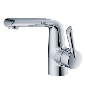 Cheap OEM Modern Metered Chrome Basin Tap Faucets , Single Hole Bathroom Faucet Mixer for sale