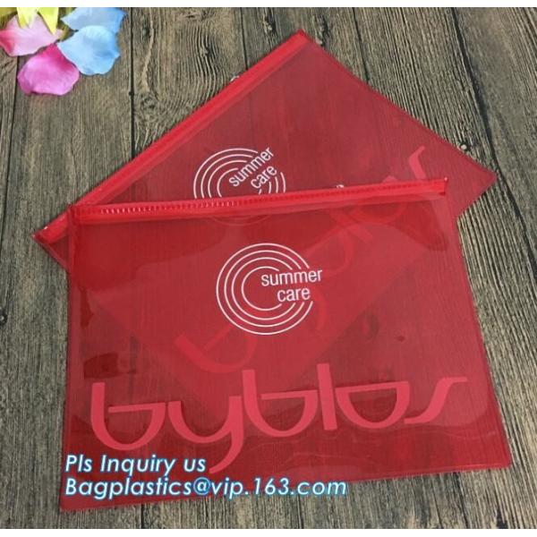 unique design coloful printed clear pvc plastic slider hook hanging zipper bag,