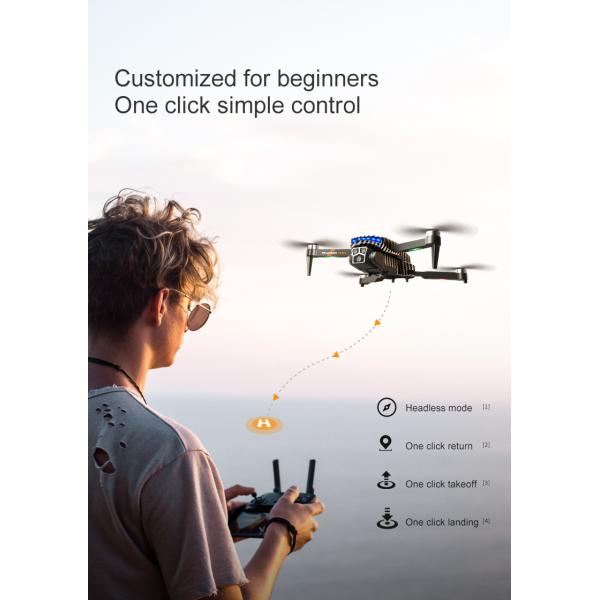 12mins Flight Time Hand Control Carbon Fiber Black Drone with Optical Flow Altitude Hold and 4k 360 Degree Rolling Stunt