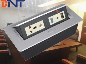 China air support push pop up desktop power socket/ concealed electric socket box for furniture/ office table socket box on sale