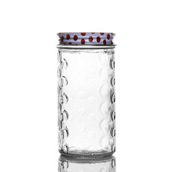 Custom made "Big Wavelet dot" Shape glass juice jar mason jar with llid and