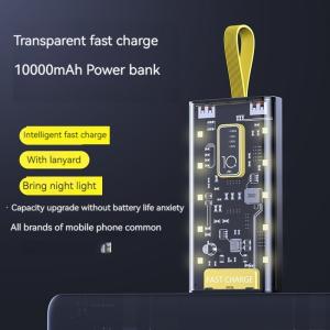 TYPE-C Input Interface Power Bank Transparent 10000mAh Mobile Power Supply for
