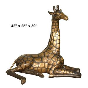 H130cm Lifelike Bronze Giraffe Sculpture Large Bronze Garden Sculptures
