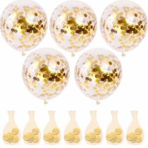 50 Pcs Gold Confetti Balloons , 12 Inch Latex Party Balloons With Confetti Dots