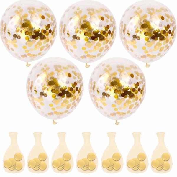 Quality 50 Pcs Gold Confetti Balloons , 12 Inch Latex Party Balloons With Confetti Dots wholesale