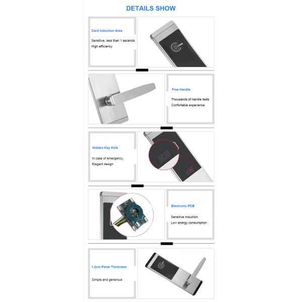 Stainless Steel Electronic Door Lock RFID Hotel Door Lock Key With Card Encoder