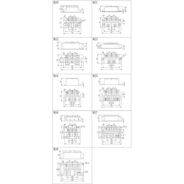 3 Phase Thyristor Power Module DBC Copper Clad Ceramic Substrate Diode Rectifier Bridge Power Module