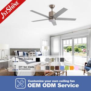 Satin Nickel Modern LED Ceiling Fan With 5 MDF Blade DC Motor Home Decorative