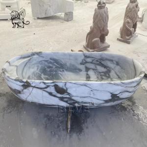 Marble Bath Tube Natural Stone Carving Tube Solid Surface Free Standing Elegant