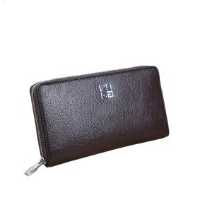 21x12cm 3cm Thick Mens PU Leather Wallet Long Wallet Clutch Black Zipper TPCH