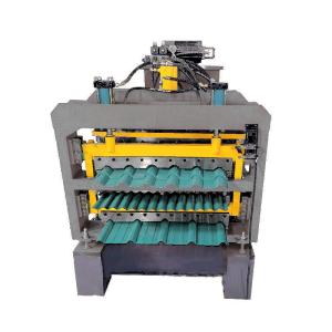 0.3-0.8mm Galvanized Steel 3 Layer Metal Roof Sheet Roll Forming Machine