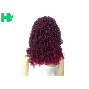 Body Wave Wine Red Long Synthetic Wigs Afo Kinky Curly 18 inches