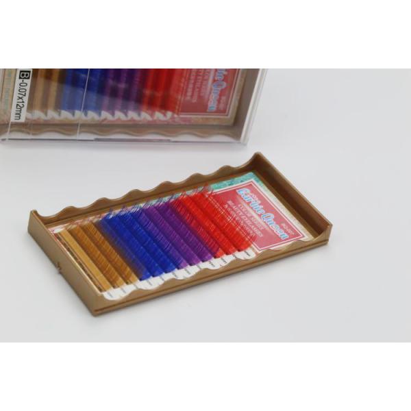 Natural Multi Colored Eyelash Extensions Synthetic Hair Eyelashes 12 Lines / Tray