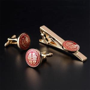 Men Jewelry Cufflink And Tie Clip Set 3D Zinc Alloy Custom Tie Pin