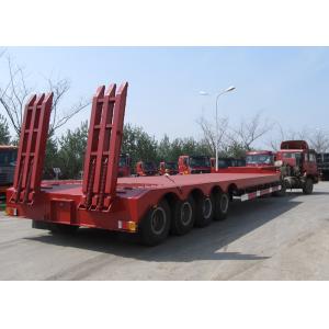 15m 80T Low Bed Semi Trailer With 4 Axles For Super Heavy Construction Machine