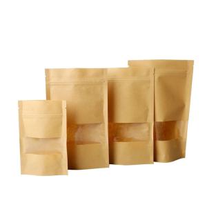 Cheap 3.5&quot; X 5.5&quot; Stand Up Pouches Bags , Kraft Paper Bags With Window for sale