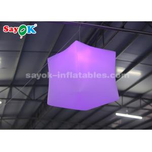 China 1 Meter LED Inflatable Hanging Cube With 16 Colors For Stage Decoration on sale