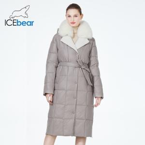 Cheap Elegant Removable Fox Fur Collar Down Jacket with Lamb Fur Lapel, Belt &amp; Hat for Winter for sale