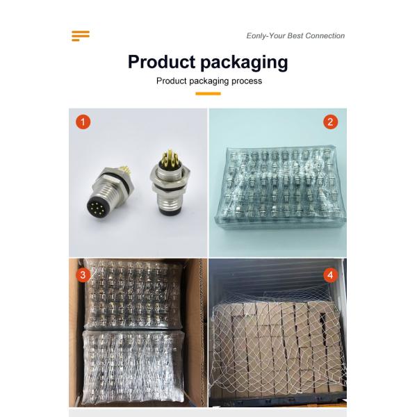 M12 A Code Waterproof Connector 3-17 Pin IP67/IP68 DIN Panel Mount