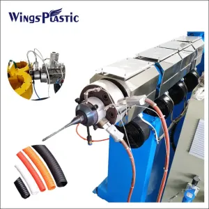 PLC Control System Plastic Pipe Extruder Machine 0-74rpm Screw Speed