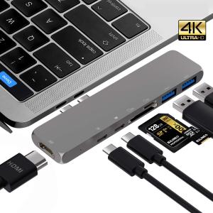 7 in 1 Thunderbolt 3 Type C USB C USB 3.1 Hub Docking to 4K +USB3.0*2+Type C*2