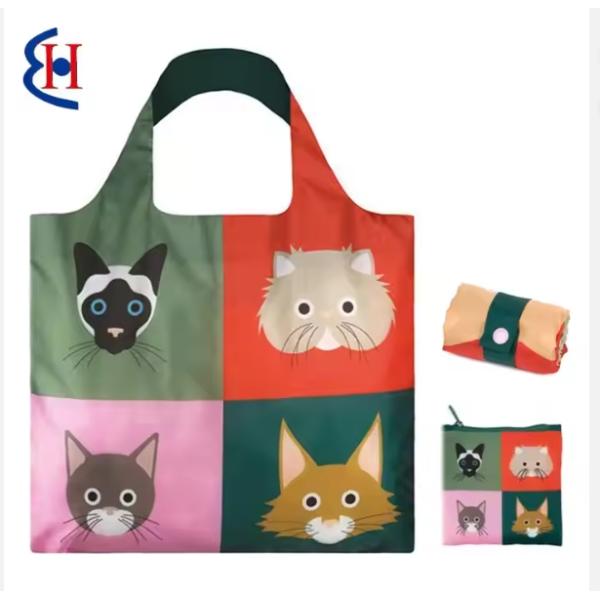 Quality Wholesale RPET recycled polyester durable large shopping reusable grocery tote bags wholesale
