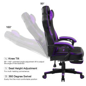 Ergonomic Gaming Chair with Footrest and 360 Swivel/ Height Adjust/Recliner