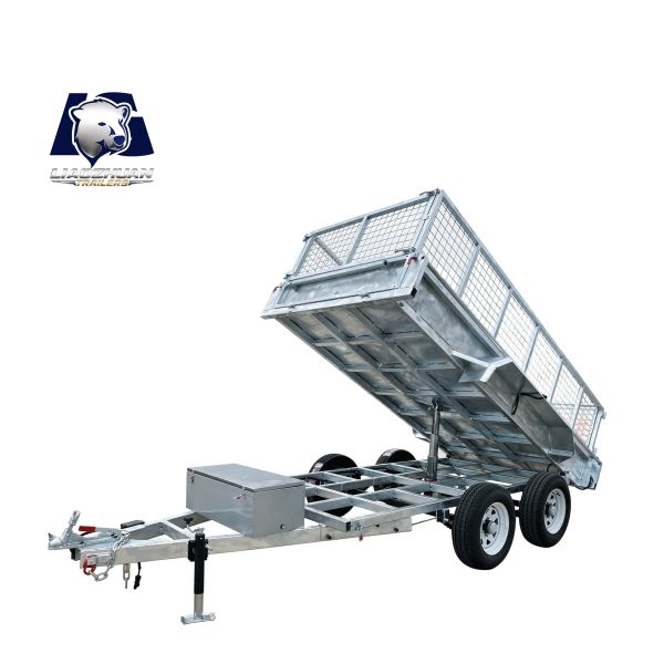 Quality 12x5 Hydraulic Tipper Trailers Hot Dipped Galvanised Box Trailer Silver 4000kg ATM wholesale